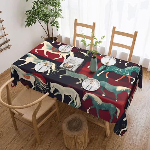 Quadratische Tischdecke für verschiedene Arten von Pferden, geeignet für Couchtische, Küchen, Restaurants und Schreibtisch-Dekoration Quadratische Tischdecke für verschiedene Arten von Pferden, geeignet für Couchtische, Küchen, Restaurants und Schreibtisch-Dekoration von jingong
