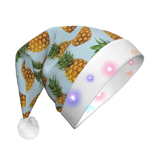 jingong Ananas (3) Nikolausmützen Erwachsene, Unisex Weihnachten Nikolausmütze mit Flanell, Nikolausmützen für Urlaub Kostüm Partys von jingong