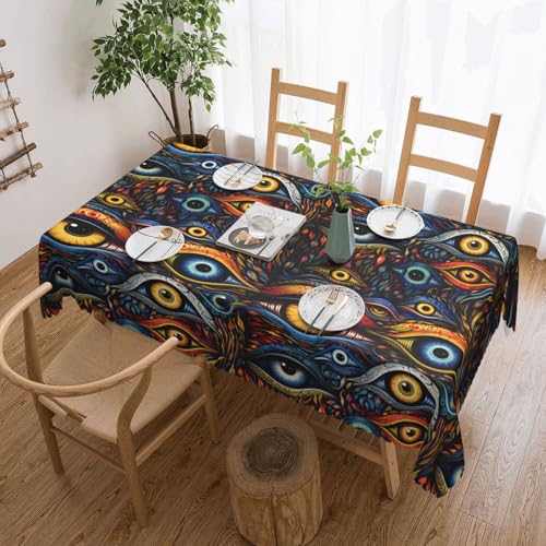 jingong Augen 1 quadratische Tischdecke, passend für Couchtische, Küchen, Restaurants und Schreibtisch-Dekoration von jingong
