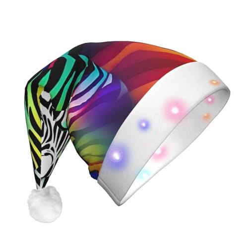 jingong Bunte Regenbogen-Zebra-Weihnachtsmannmützen für Erwachsene, Unisex, Weihnachtsmannmütze mit Flanell, Weihnachtsmannmützen für Urlaub, Kostümpartys jingong Bunte Regenbogen-Zebra-Weihnachtsmannmützen für Erwachsene, Unisex, Weihnachtsmannmütze mit Flanell, Weihnachtsmannmützen für Urlaub, Kostümpartys von jingong