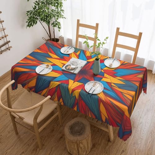 jingong Bunte quadratische Tischdecke mit Sternen, geeignet für Couchtische, Küchen, Restaurants und Schreibtisch-Dekoration von jingong