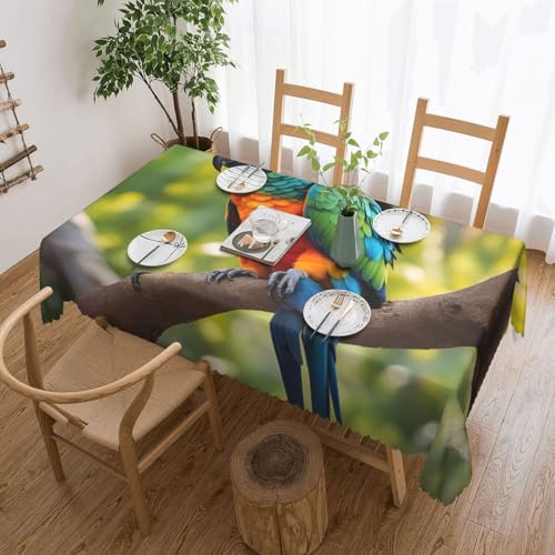 jingong Fantastische quadratische Tischdecke mit Papageienfedern, geeignet für Couchtische, Küchen, Restaurants und Schreibtisch-Dekoration jingong Fantastische quadratische Tischdecke mit Papageienfedern, geeignet für Couchtische, Küchen, Restaurants und Schreibtisch-Dekoration von jingong