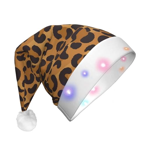 jingong Gelbe Leoparden-Weihnachtsmannmützen für Erwachsene, Unisex, Weihnachtsmannmütze mit Flanell, Weihnachtsmannmützen für Urlaubskostümpartys jingong Gelbe Leoparden-Weihnachtsmannmützen für Erwachsene, Unisex, Weihnachtsmannmütze mit Flanell, Weihnachtsmannmützen für Urlaubskostümpartys von jingong