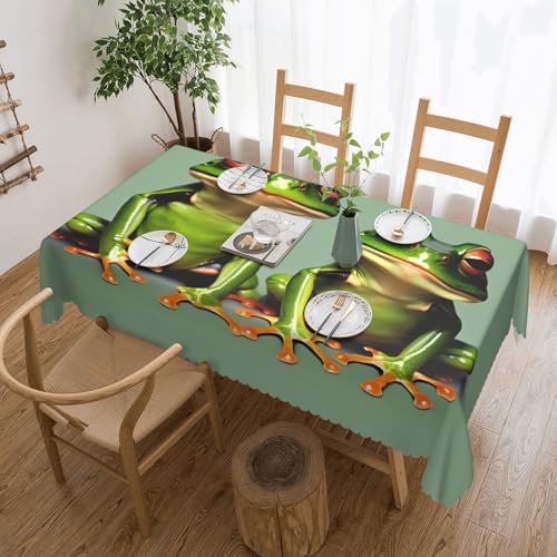 jingong Lustige grüne Frösche Tischdecke, quadratisch, passend für Couchtische, Küchen, Restaurants und Schreibtisch-Dekoration jingong Lustige grüne Frösche Tischdecke, quadratisch, passend für Couchtische, Küchen, Restaurants und Schreibtisch-Dekoration von jingong