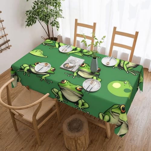 jingong Lustige quadratische Tischdecke mit grünen Fröschen, geeignet für Couchtische, Küchen, Restaurants und Schreibtisch-Dekoration jingong Lustige quadratische Tischdecke mit grünen Fröschen, geeignet für Couchtische, Küchen, Restaurants und Schreibtisch-Dekoration von jingong