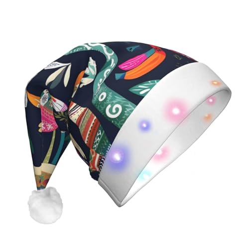 jingong Mexikanische Otomi Tiere Nikolausmützen Erwachsene, Unisex Weihnachten Nikolausmütze mit Flanell, Nikolausmützen für Urlaub Kostüm Partys jingong Mexikanische Otomi Tiere Nikolausmützen Erwachsene, Unisex Weihnachten Nikolausmütze mit Flanell, Nikolausmützen für Urlaub Kostüm Partys von jingong
