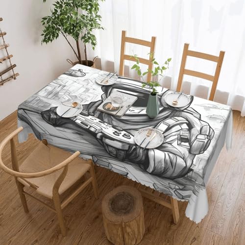jingong Monochrome Tischdecke im Skizzen-Stil, quadratisch, passend für Couchtische, Küchen, Restaurants und Schreibtisch-Dekoration jingong Monochrome Tischdecke im Skizzen-Stil, quadratisch, passend für Couchtische, Küchen, Restaurants und Schreibtisch-Dekoration von jingong