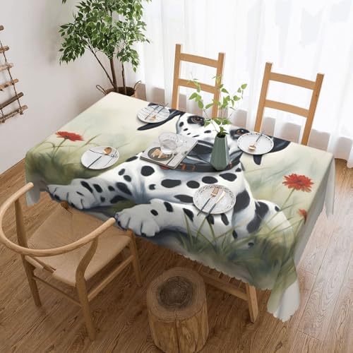 jingong Quadratische Dalmatiner-Tischdecke, geeignet für Couchtische, Küchen, Restaurants und Schreibtisch-Dekoration von jingong