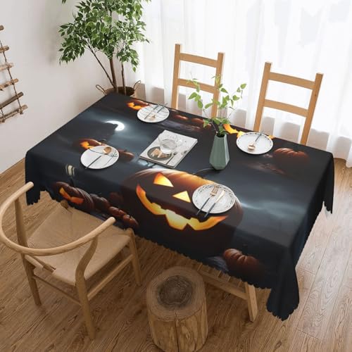 jingong Quadratische Halloween-Tischdecke in Kürbisform, geeignet für Couchtische, Küchen, Restaurants und Schreibtisch-Dekoration von jingong