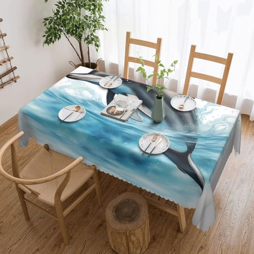 jingong Quadratische Tischdecke, Motiv: Ozean-Delphin, passend für Couchtische, Küchen, Restaurants und Schreibtisch-Dekoration jingong Quadratische Tischdecke, Motiv: Ozean-Delphin, passend für Couchtische, Küchen, Restaurants und Schreibtisch-Dekoration von jingong