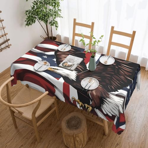 jingong Quadratische Tischdecke mit Adler und USA-Flagge, geeignet für Couchtische, Küchen, Restaurants und Schreibtisch-Dekoration jingong Quadratische Tischdecke mit Adler und USA-Flagge, geeignet für Couchtische, Küchen, Restaurants und Schreibtisch-Dekoration von jingong