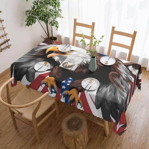 jingong Quadratische Tischdecke mit Adler und USA-Flagge, geeignet für Couchtische, Küchen, Restaurants und Schreibtisch-Dekoration jingong Quadratische Tischdecke mit Adler und USA-Flagge, geeignet für Couchtische, Küchen, Restaurants und Schreibtisch-Dekoration von jingong