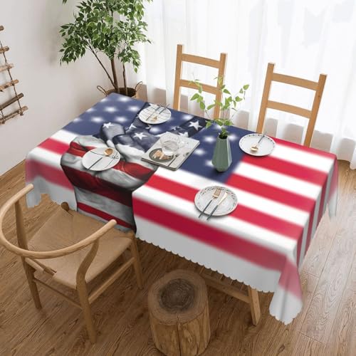 jingong Quadratische Tischdecke mit Amerika-Flagge und Hippie-Peace-Motiv, geeignet für Couchtische, Küchen, Restaurants und Schreibtisch-Dekoration jingong Quadratische Tischdecke mit Amerika-Flagge und Hippie-Peace-Motiv, geeignet für Couchtische, Küchen, Restaurants und Schreibtisch-Dekoration von jingong
