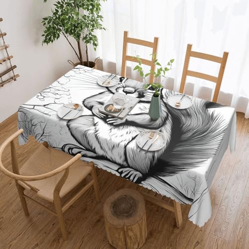 jingong Quadratische Tischdecke mit Cartoon-Eichhörnchen, geeignet für Couchtische, Küchen, Restaurants und Schreibtisch-Dekoration jingong Quadratische Tischdecke mit Cartoon-Eichhörnchen, geeignet für Couchtische, Küchen, Restaurants und Schreibtisch-Dekoration von jingong