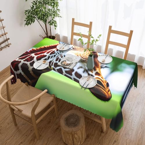 jingong Quadratische Tischdecke mit Cartoon-Giraffen-Motiv, geeignet für Couchtische, Küchen, Restaurants und Schreibtisch-Dekoration von jingong