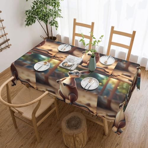jingong Quadratische Tischdecke mit Cartoon-Känguru-Zoo, geeignet für Couchtische, Küchen, Restaurants und Schreibtisch-Dekoration jingong Quadratische Tischdecke mit Cartoon-Känguru-Zoo, geeignet für Couchtische, Küchen, Restaurants und Schreibtisch-Dekoration von jingong