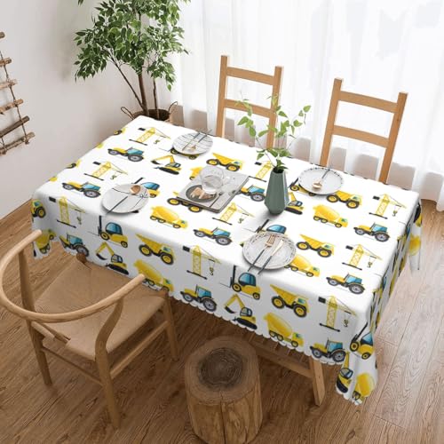 jingong Quadratische Tischdecke mit Cartoon-Motiv für schwere Maschinen, geeignet für Couchtische, Küchen, Restaurants und Schreibtisch-Dekoration von jingong
