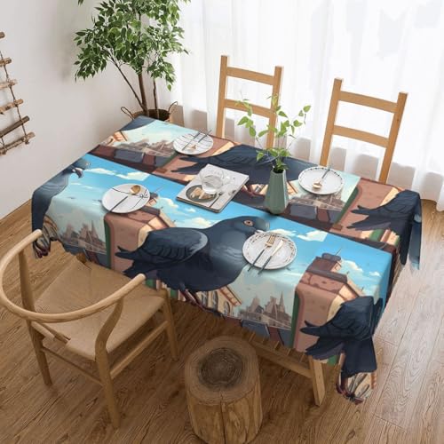 jingong Quadratische Tischdecke mit Cartoon-Taubenmotiv, geeignet für Couchtische, Küchen, Restaurants und Schreibtisch-Dekoration jingong Quadratische Tischdecke mit Cartoon-Taubenmotiv, geeignet für Couchtische, Küchen, Restaurants und Schreibtisch-Dekoration von jingong