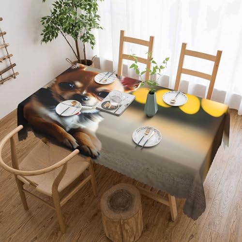 jingong Quadratische Tischdecke mit Chihuahua-Hund, geeignet für Couchtische, Küchen, Restaurants und Schreibtisch-Dekoration jingong Quadratische Tischdecke mit Chihuahua-Hund, geeignet für Couchtische, Küchen, Restaurants und Schreibtisch-Dekoration von jingong