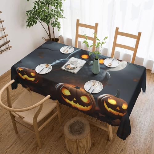 jingong Quadratische Tischdecke mit Halloween-Eule, Geist, Kürbis, geeignet für Couchtische, Küchen, Restaurants und Schreibtisch-Dekoration jingong Quadratische Tischdecke mit Halloween-Eule, Geist, Kürbis, geeignet für Couchtische, Küchen, Restaurants und Schreibtisch-Dekoration von jingong