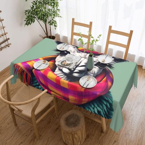 jingong Quadratische Tischdecke mit Lama-in-a-Schal, geeignet für Couchtische, Küchen, Restaurants und Schreibtisch-Dekoration jingong Quadratische Tischdecke mit Lama-in-a-Schal, geeignet für Couchtische, Küchen, Restaurants und Schreibtisch-Dekoration von jingong
