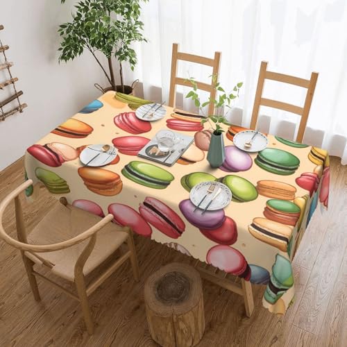 jingong Quadratische Tischdecke mit Macaron-Keksgeschmack, geeignet für Couchtische, Küchen, Restaurants und Schreibtisch-Dekoration von jingong