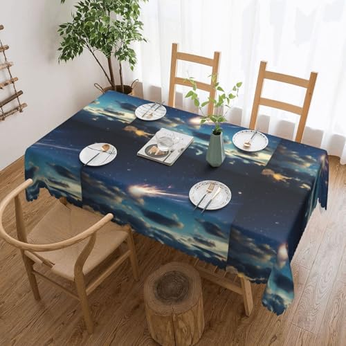 jingong Quadratische Tischdecke mit Sternenhimmel, Meteor-Sterne, geeignet für Couchtische, Küchen, Restaurants und Schreibtisch-Dekoration jingong Quadratische Tischdecke mit Sternenhimmel, Meteor-Sterne, geeignet für Couchtische, Küchen, Restaurants und Schreibtisch-Dekoration von jingong
