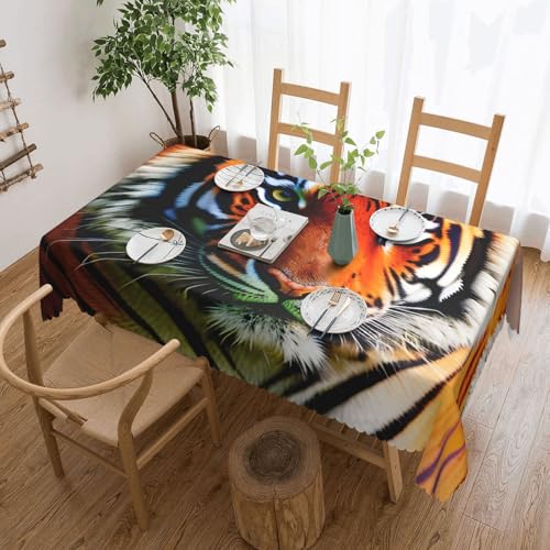 jingong Quadratische Tischdecke mit Tigerstreifen, orangefarbenes Muster, geeignet für Couchtische, Küchen, Restaurants und Schreibtisch-Dekoration jingong Quadratische Tischdecke mit Tigerstreifen, orangefarbenes Muster, geeignet für Couchtische, Küchen, Restaurants und Schreibtisch-Dekoration von jingong