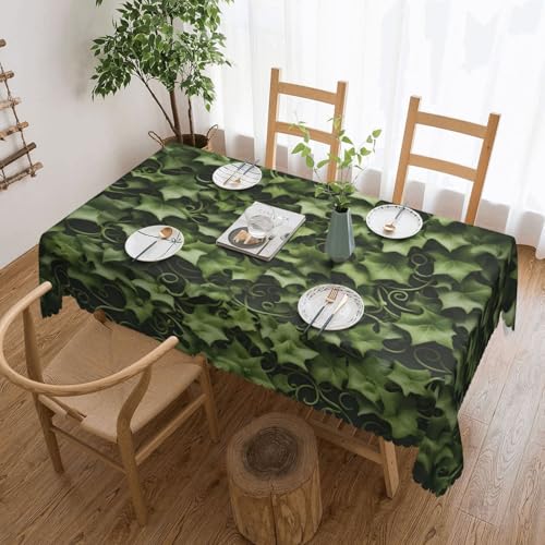 jingong Quadratische Tischdecke mit floralen Wirbeln, Efeu, geeignet für Couchtische, Küchen, Restaurants und Schreibtisch-Dekoration von jingong