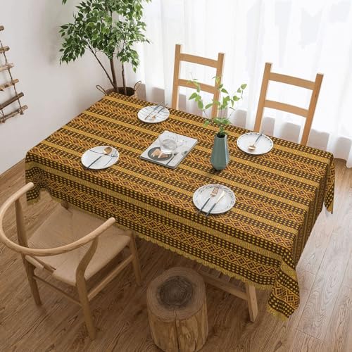 jingong Quadratische Tischdecke mit gelben und braunen Dreiecken, geeignet für Couchtische, Küchen, Restaurants und Schreibtisch-Dekoration jingong Quadratische Tischdecke mit gelben und braunen Dreiecken, geeignet für Couchtische, Küchen, Restaurants und Schreibtisch-Dekoration von jingong