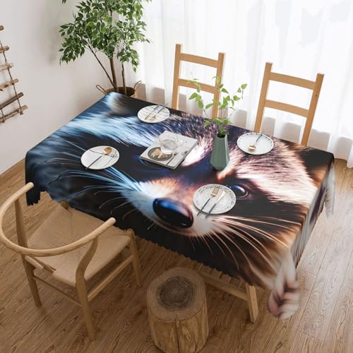 jingong Quadratische Tischdecke mit kleinem Waschbärgesicht, geeignet für Couchtische, Küchen, Restaurants und Schreibtisch-Dekoration jingong Quadratische Tischdecke mit kleinem Waschbärgesicht, geeignet für Couchtische, Küchen, Restaurants und Schreibtisch-Dekoration von jingong