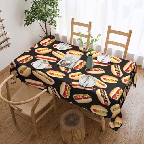 jingong Quadratische Tischdecke mit lustigem Essen, geeignet für Couchtische, Küchen, Restaurants und Schreibtisch-Dekoration von jingong