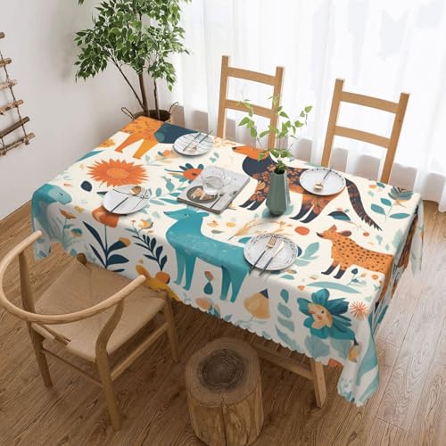 jingong Quadratische Tischdecke mit niedlichem floralem Tiermuster, geeignet für Couchtische, Küchen, Restaurants und Schreibtisch-Dekoration jingong Quadratische Tischdecke mit niedlichem floralem Tiermuster, geeignet für Couchtische, Küchen, Restaurants und Schreibtisch-Dekoration von jingong
