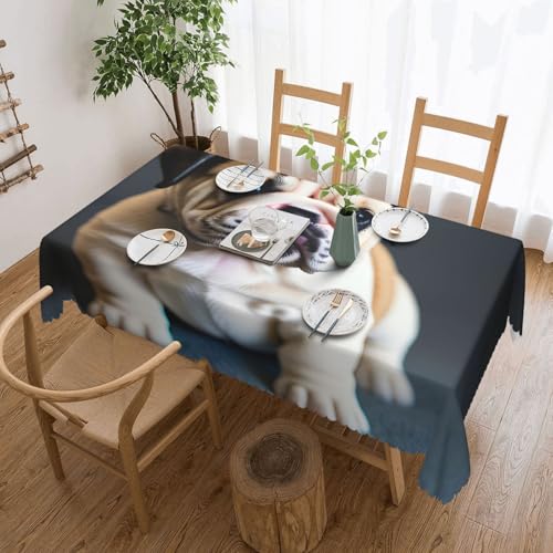 jingong Quadratische Tischdecke mit niedlicher Bulldogge, passend für Couchtische, Küchen, Restaurants und Schreibtisch-Dekoration jingong Quadratische Tischdecke mit niedlicher Bulldogge, passend für Couchtische, Küchen, Restaurants und Schreibtisch-Dekoration von jingong