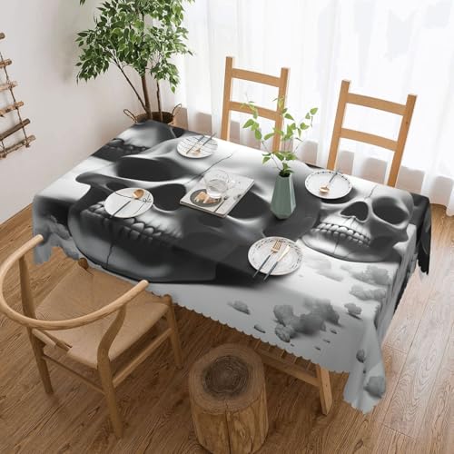 jingong Quadratische Tischdecke mit schwarz-weißen Totenköpfen, geeignet für Couchtische, Küchen, Restaurants und Schreibtisch-Dekoration jingong Quadratische Tischdecke mit schwarz-weißen Totenköpfen, geeignet für Couchtische, Küchen, Restaurants und Schreibtisch-Dekoration von jingong