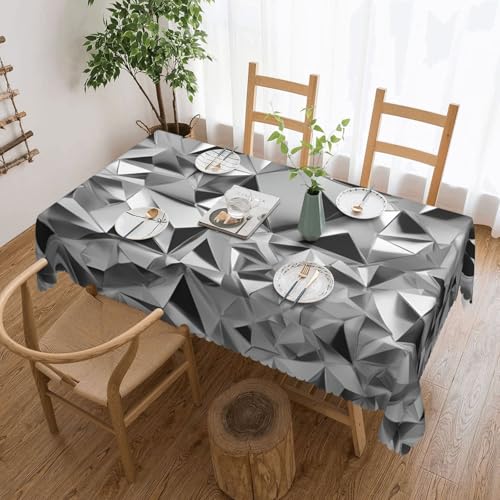 jingong Quadratische Tischdecke mit silberfarbenen geometrischen Figuren, geeignet für Couchtische, Küchen, Restaurants und Schreibtisch-Dekoration jingong Quadratische Tischdecke mit silberfarbenen geometrischen Figuren, geeignet für Couchtische, Küchen, Restaurants und Schreibtisch-Dekoration von jingong