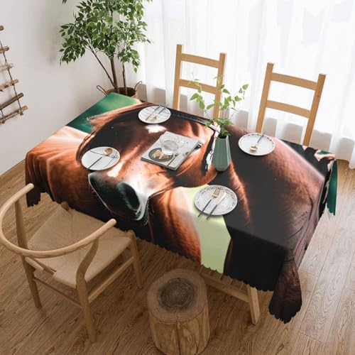 jingong Quadratische Tischdecke mit zwei Pferden, geeignet für Couchtische, Küchen, Restaurants und Schreibtisch-Dekoration jingong Quadratische Tischdecke mit zwei Pferden, geeignet für Couchtische, Küchen, Restaurants und Schreibtisch-Dekoration von jingong