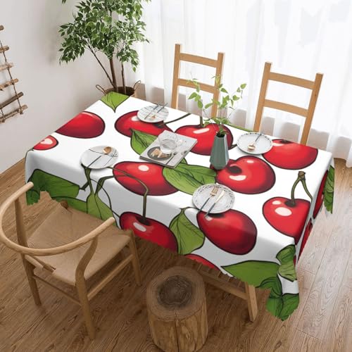 jingong Schöne süße rote Kirsche, 3 quadratische Tischdecke, passend für Couchtische, Küchen, Restaurants und Schreibtisch-Dekoration von jingong