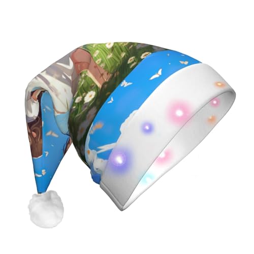 jingong Sommer Blumen Gänseblümchen Santa Hüte Erwachsene Unisex Weihnachten Nikolausmütze mit Flanell Nikolausmütze für Urlaub Kostüm Partys jingong Sommer Blumen Gänseblümchen Santa Hüte Erwachsene Unisex Weihnachten Nikolausmütze mit Flanell Nikolausmütze für Urlaub Kostüm Partys von jingong