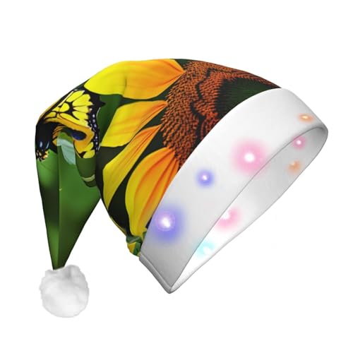 jingong Sonnenblume Schmetterling Weihnachtsmannmützen Erwachsene Unisex Weihnachten Nikolausmütze mit Flanell Nikolausmützen für Urlaub Kostüm Partys jingong Sonnenblume Schmetterling Weihnachtsmannmützen Erwachsene Unisex Weihnachten Nikolausmütze mit Flanell Nikolausmützen für Urlaub Kostüm Partys von jingong