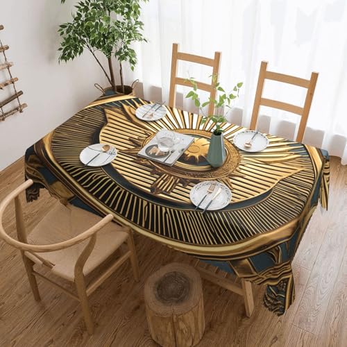 jingong Sun Old Egyptian Timeless Grace Quadratische Tischdecke, passend für Couchtische, Küchen, Restaurants und Schreibtisch-Dekoration von jingong