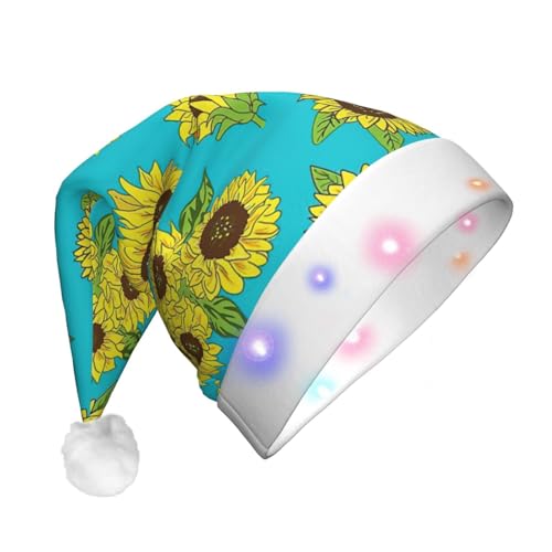 jingong Weihnachtsmannmützen mit Sonnenblumenmuster, Erwachsene, Unisex, Weihnachtsmannmütze mit Flanell, Weihnachtsmannmützen für Urlaub, Kostümpartys jingong Weihnachtsmannmützen mit Sonnenblumenmuster, Erwachsene, Unisex, Weihnachtsmannmütze mit Flanell, Weihnachtsmannmützen für Urlaub, Kostümpartys von jingong