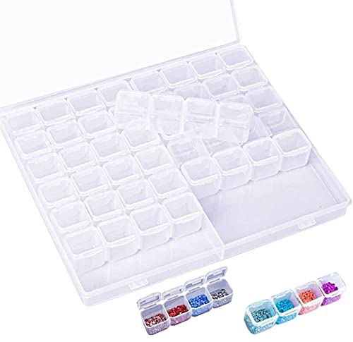 jinlaili Plastik Aufbewahrungsbox, 56 Fächer Werkzeugbox, Aufbewahrungsboxen, Stickerei Sortierbox Klar Sortimentskasten, Schmuck Organizer Für Nägel, Strass, Perlen, Diy Handwerk von Jinlaili