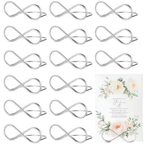 16 STK Tischkartenhalter Hochzeit, Silber Metall Menükartenhalter, Tischnummer Halter Ständer, Tischkartenclips, Sitzetiketten Nachrichtenclips für Hochzeit Party Tischdekoration Foto Displayständer 16 STK Tischkartenhalter Hochzeit, Silber Metall Menükartenhalter, Tischnummer Halter Ständer, Tischkartenclips, Sitzetiketten Nachrichtenclips für Hochzeit Party Tischdekoration Foto Displayständer von jiuxlaan