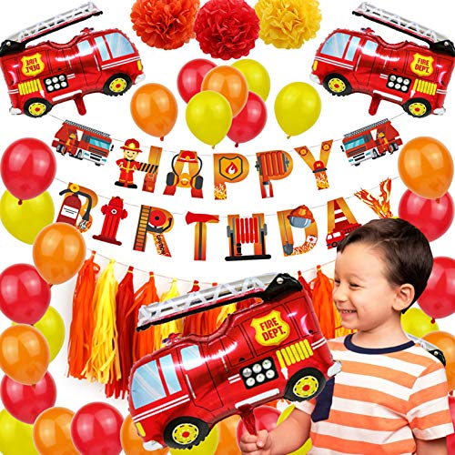 jiuzcare Feuerwehrmann Geburtstag Dekoration Kindergeburtstag Feuerwehrauto Deko Luftballons Feuerwehr Geburtstag Kindergeburtstag Deko Luftballon Mit Feuerwehr Geeignet für Party, Geburtstag, 55PCS jiuzcare Feuerwehrmann Geburtstag Dekoration Kindergeburtstag Feuerwehrauto Deko Luftballons Feuerwehr Geburtstag Kindergeburtstag Deko Luftballon Mit Feuerwehr Geeignet für Party, Geburtstag, 55PCS von jiuzcare