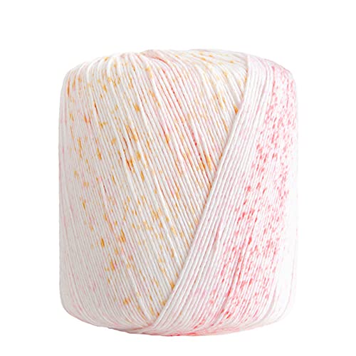 jiuzcare Häkeln Garn 133M 100% Baumwoll Buntes Häkelgarn Baumwolle Sockenwolle Rainbow Yarn Baumwollfaden zum Sticken Farbverlauf Baumwollfaden Handstrickgarn Mehrfarbige Baumwollstrickgarn [49# Pink] von jiuzcare