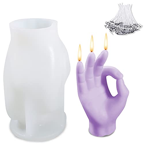 jiuzcare Kerzenform Silikon mit 50 Stück Candle Dochte 3D Gestikulieren Kerzenform Silikon Gestenform DIY Kerzen Kerzenwachs Handgemachte Sojawachs für Weihnachten, Halloween, Thanksgiving Deco, OK jiuzcare Kerzenform Silikon mit 50 Stück Candle Dochte 3D Gestikulieren Kerzenform Silikon Gestenform DIY Kerzen Kerzenwachs Handgemachte Sojawachs für Weihnachten, Halloween, Thanksgiving Deco, OK von jiuzcare