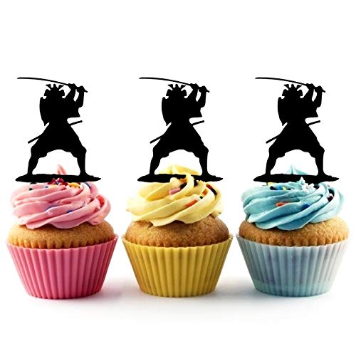 Innovedesire Japan Samurai Kuchenaufsätze Hochzeit Geburtsta Acryl Dekor Cupcake Kuchen Topper Stand für Kuchen Party Dekoration 10 Stück von jjphonecase