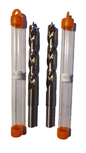 jjw-germany 2 St. HSS-G Präzisions Holzbohrer Spiralbohrer (D= 11,5 mm) mit Zentrierspitze, Schaft 10 mm von jjw-germany