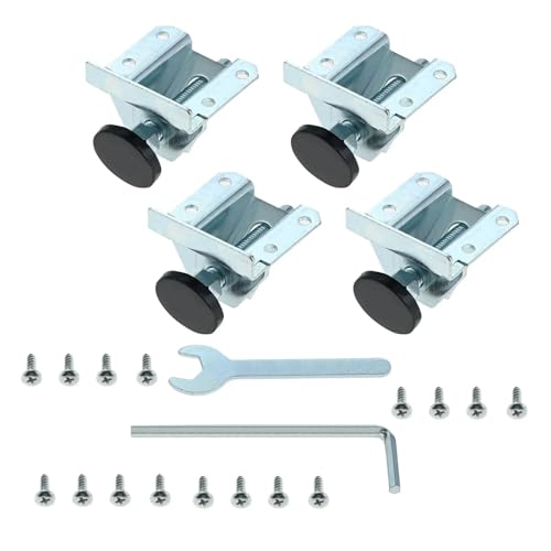 4 Stück Stellfüße für schwere Möbel 0-2,36" höhenverstellbare Tischbeine mit Sicherungsmuttern für Schränke Werkbank Regal(Galvanized Color x 4) von jkhgajgew